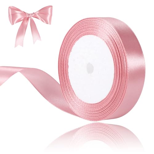 Moguri Satinband Rosa, 22m x 2 cm Schleifenband Rosa Geschenkband Dekoband Rosa Band für Geschenkverpackung Brautstrauß Basteln Geburtstag Valentinstag Hochzeit Dekoration von Moguri