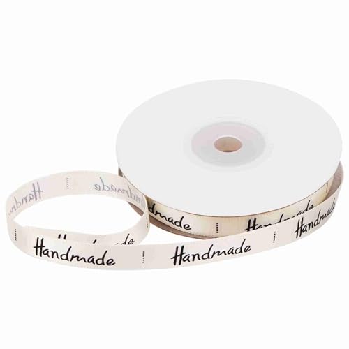 Geschenkband, Handgemachtes Satinband 1 cm x 20 Yards, Vielseitiges Band für Geschenkverpackungen, Hochzeitsdekoration und Heimdekoration (20 Meter beige) von Mokernali