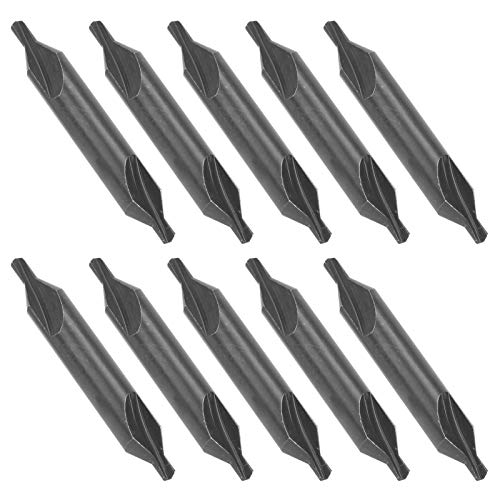 HSS Centre Drill Metal Set, 10er Set Centre Drill Bit, 3mm HSS Bohrer, 50mm Länge, Zentrierbohrer für Standbohrmaschinen, Fräsmaschinen und Maschinenzentren von Mokernali