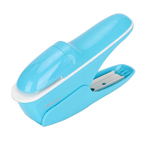 Mokernali klammerloser Hefter, Japanisches Heftgerät, Staple-Free Stapler aus Kunststoff, Heften ohne Klammern, Japanischer Heftklammerloser Hefter, für 8 Seiten 70g Papier (BLAU) von Mokernali