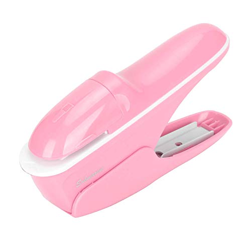 Mokernali klammerloser Hefter, Japanisches Heftgerät, Staple-Free Stapler aus Kunststoff, Heften ohne Klammern, Japanischer Heftklammerloser Hefter, für 8 Seiten 70g Papier (Rose) von Mokernali