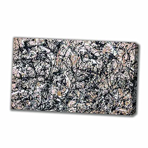 Mol-X-Pat Jackson Pollock ÖlgemäldeBilder Kunstdrucke Mit Rahmen HD Leinwanddruck Wandkunst Leinwand Malerei Poster Zuhause Wohnzimmer Schlafzimmer Dekorationen(100x170cm_39x67in,gerahmt) von Mol-X-Pat