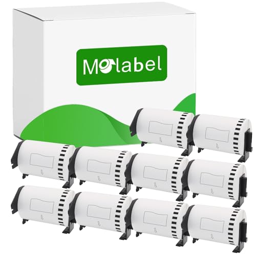 Molabel - 10 Rollen DK-22243 Endlosetiketten (Papier) kompatibel mit Brother, 102 mm x 30,48 m, geeignet für Brother QL Etikettendrucker von Molabel