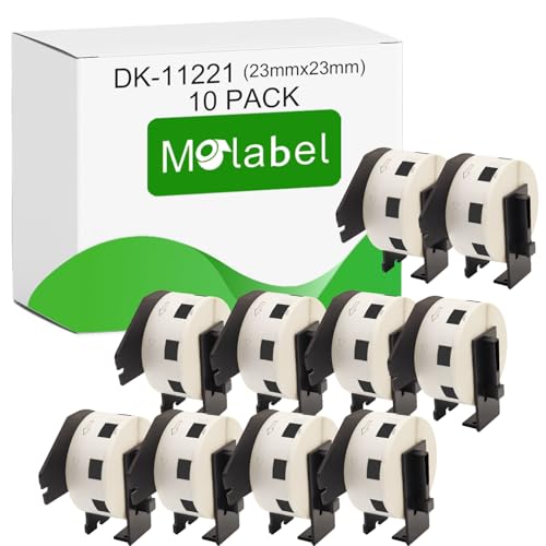 Molabel 10 Rollen Etiketten kompatibel als Ersatz für Brother DK-11221 DK 11221, geeignet für P-Touch QL1050 QL1060N QL500BW QL550 QL560 QL570 QL580N QL700 QL710W QL720NW QL810W von Molabel