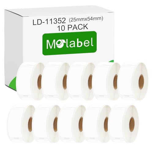 Molabel 11352 10 pack 25 x 54 mm compatible with DYMO S0722520 Dymo LabelWriter 310, LabelWriter 320, LabelWriter 330 Series, LabelWriter 400, LabelWriter 400 Turbo, LabelWriter 450 Series von Molabel