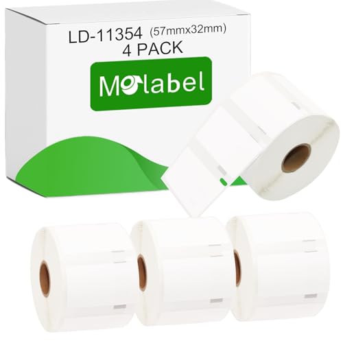 Molabel 11354 4pack 57 x 32 mm Compatible for DYMO S0722540 Dymo LabelWriter 300, 310, 315, 320, 330 series, 400 series, 450 series von Molabel