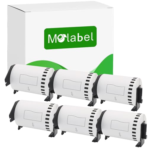 Molabel - 6 Rollen DK-22243 Endlosetiketten (Papier) kompatibel mit Brother, 102 mm x 30,48 m, geeignet für Brother QL Etikettendrucker von Molabel