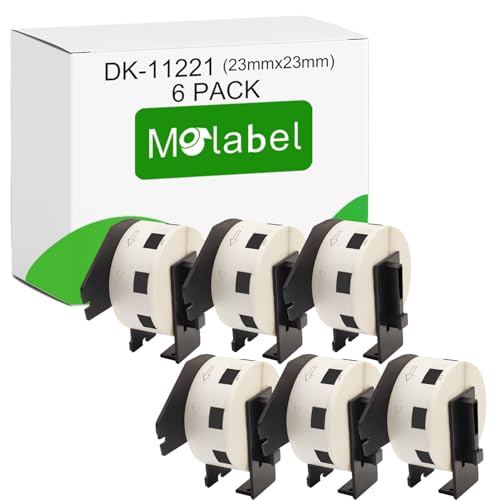 Molabel 6 Rollen Etiketten kompatibel als Ersatz für Brother DK-11221 DK 11221, geeignet für P-Touch QL1050 QL1060N QL500BW QL550 QL560 QL570 QL580N QL700 QL710W QL720NW QL810W von Molabel