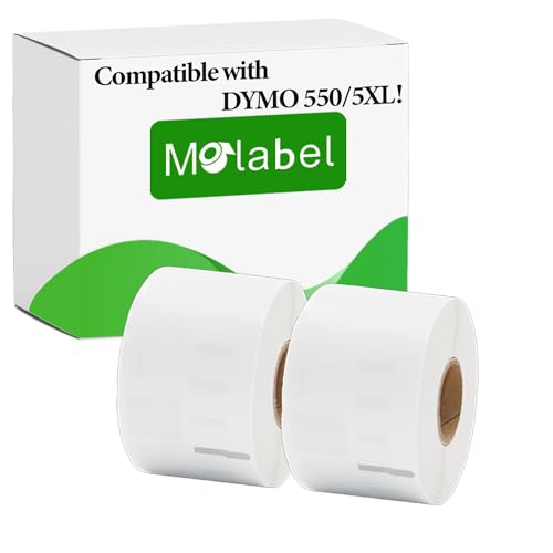 Molabel Großes Adressetikett - 2 Rollen für Dymo S0722400 99012-36mm x 89mm Kompatibel mit Dymo LabelWriter 550 Druckern - 260 Etiketten pro Rolle von Molabel