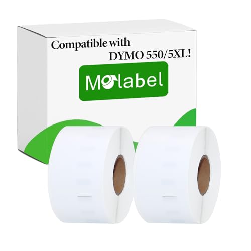 Molabel Großes Adressetikett - 2 Rollen für Dymo S0722400 99012-36mm x 89mm Kompatibel mit Dymo LabelWriter 550 Druckern - 260 Etiketten pro Rolle von Molabel