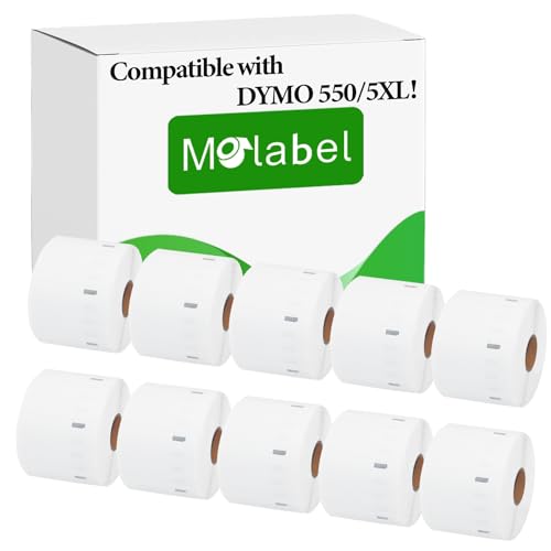 Molabel Mehrzwecketiketten - 10 Rollen für Dymo S0722540 11354-57mm x 32mm Kompatibel mit Dymo LabelWriter 550 Druckern - 1000 Etiketten pro Rolle von Molabel