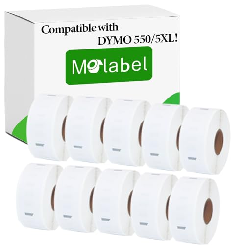 Molabel Rücksendeadressetiketten - 10 Rollen für Dymo S0722520 11352-25mm x 54mm Kompatibel mit Dymo LabelWriter 550 Druckern - 500 Etiketten pro Rolle von Molabel