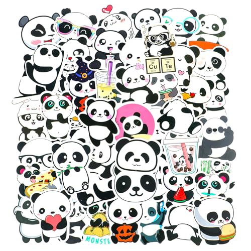 Molain 100 Stück Süßer Panda Aufkleber Set, panda sticker Tiere Aufkleber panda deko Cartoon Deko für Auto Laptop Skateboard Fahrrad Moped Motorrad ComputerGeeignet für Kinder (100) von Molain