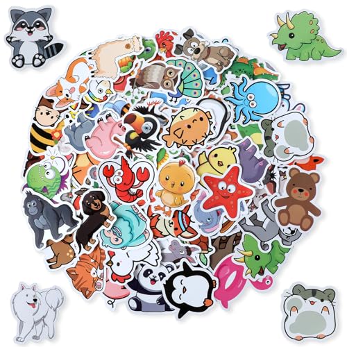 Molain 100 Stück Tiere aufkleber kinder, Tier Sticker sticker kinder Sticker Tiere Aufkleber Tiere für Water Bottle, Auto, Skateboards, Laptop, Kühlschränke, Fahrräder, Gepäck, Telefon und mehr von Molain