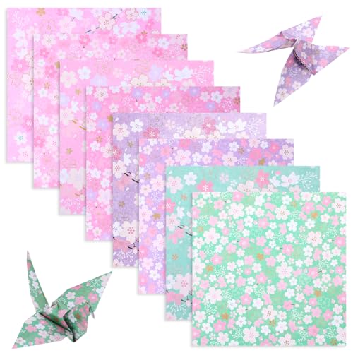 Molain 112 Blatt Buntes Origami Papier, 15x15cm Faltpapier mit Kirschblütenmuster, Buntes Origami Papier Bastelset für DIY Origami und Bastelprojekte für Schule Kunst Bastelprojekte Kinder Erwachsene von Molain