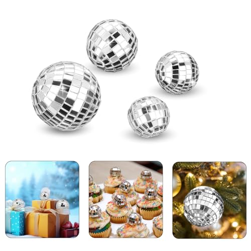 Molain 12 Stück Discokugel Tortendeko,Kuchen Toppers discokugel deko Mini Discokugel Ball kuchendekoration Disco Cake Toppers für Geburtstag Kuchendekoration Disco-Thema Party Zubehör(4 Stück) von Molain