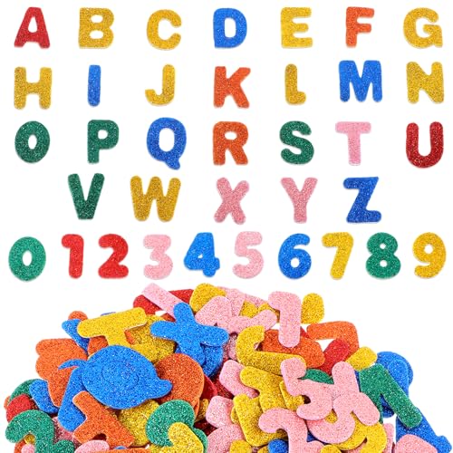 Molain 170 Stück Moosgummi Buchstaben, Selbstklebend Zahlen Aufkleber Buchstaben zum Aufkleben Klebebuchstaben Zahlen zum Aufkleben Groß Sticker Buchstaben Zahlen für Kinder DIY Handwerk von Molain