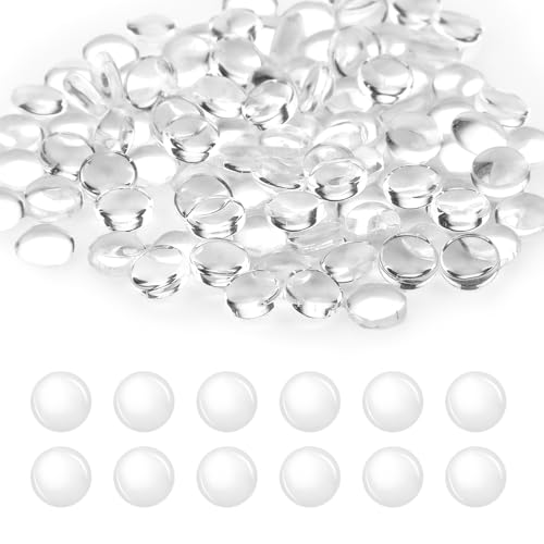 Molain 200 Stück 12 mm Glas-Cabochons, Transparente Glasnuggets Runde Crystal Cabochons Glaskuppel Glassteine für Anhänger Armband Rohlinge Halskette DIY Dekor Handwerk Schmuckherstellung(6mm) von Molain