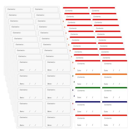 Molain 200 Stück Gefrieretiketten Zum Beschriften, 6x3cm Wasserdicht Etiketten Gefrieretiketten Selbstklebend ablösbar Marmeladen Etiketten Universal Datum Etiketten für Küche Marmelade(200Pcs Farbe) von Molain