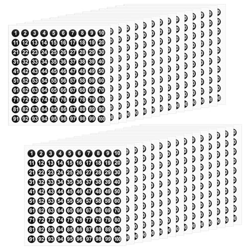 Molain 30 Blatt 1-100 Zahlen Aufkleber, Aufkleber Zahlen Klebezahlen Zahlen zum Aufkleben Selbstklebende Etiketten klebezahlen wetterfest für Büro Heim Kinder von Molain