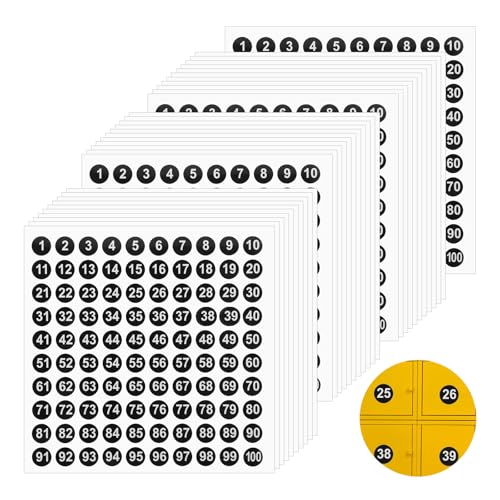Molain 30 Blatt 1-100 Zahlen Aufkleber, Aufkleber Zahlen Klebezahlen Zahlen zum Aufkleben Selbstklebende Etiketten klebezahlen wetterfest für Büro Heim Kinder von Molain
