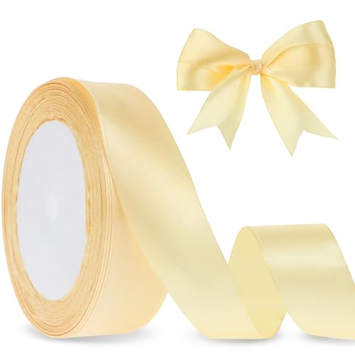 Molain Geschenkband Gold 25mm, 22 m Satinbands Gold Geschenkband Breit Deko Hochzeitsgeschenk Schleifenband Gold für Geschenkverpackungen, Blumensträuße, Geburtstags und Hochzeitsdekorationen(25mm) von Molain