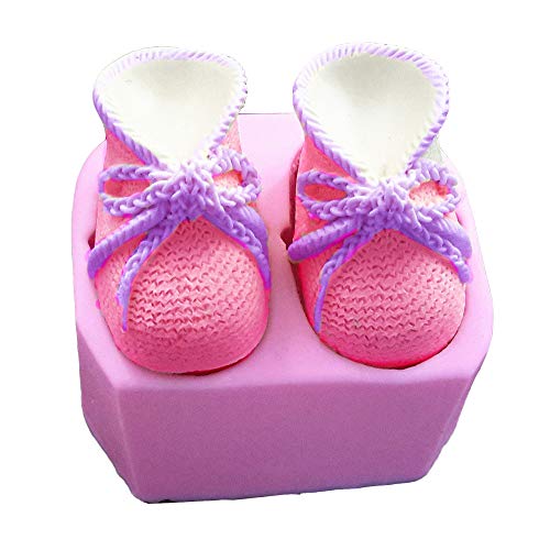 3D-Silikonform mit Babyschuhen, für Fondant, gestrickte Babyschuhe, Kuchendekoration, Werkzeug, DIY-Form, Kerze, Seife, Ton von MoldFun