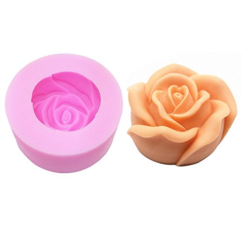 MoldFun 3D-Rosen-Kerzenform – 3D-Blumen-Bastelkunst-Silikonform für handgefertigte Seife, Badebombe, Lotion-Bar, Schokolade, Kerze, Buntstift, Wachs von MoldFun