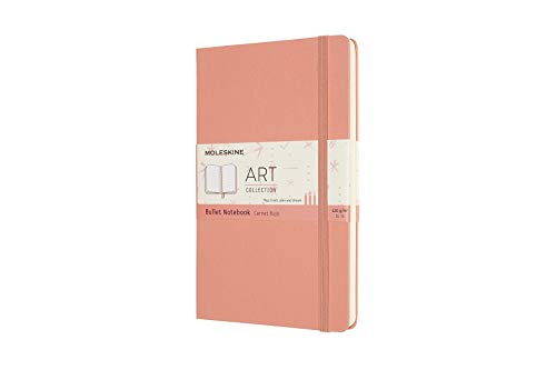 Moleskine, Bullet Notebook Art Collection, Skizzenblock, Zeichenblock, Leere oder Linierte Seiten, Hartcover, Großformat 13x21 cm, Farbe Korallenrosa von Moleskine