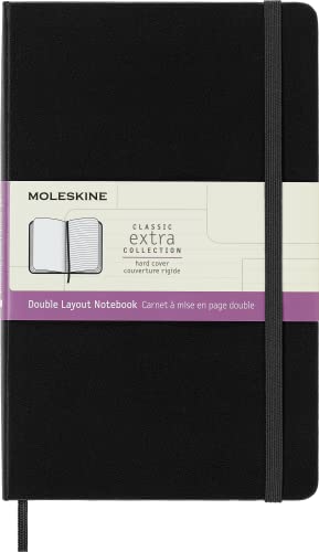 Moleskine, Classic Notizbuch, Leere und Linierte Seiten, Hartcover und Elastischer Verschluss, Großformat 13x21 cm, Farbe Saphirblau, 192 Seiten von Moleskine