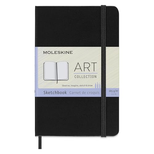 Moleskine 13 x 21 cm Großes Art Collection Skizzenbuch Zeichenblock Notizbuch Album mit Hartcover und elastischem Verschluss, Papier geeignet für Stifte, Bleistifte und Buntstifte, 88 Seiten, Schwarz von Moleskine