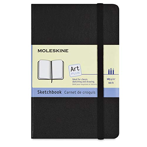 Moleskine 13 x 21 cm Großes Art Collection Skizzenbuch Zeichenblock Notizbuch Album mit Hartcover und elastischem Verschluss, Papier geeignet für Stifte, Bleistifte und Buntstifte, 88 Seiten, Schwarz von Moleskine