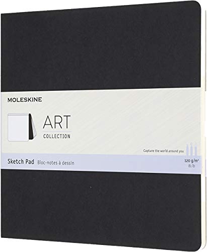 Moleskine 19 x 19 cm Square Size Art Sketch Pad Sketchbook, Paper for Pencils, Charcoal, Pens, Fountain Pens and Markers Soft Cover, Colour Black, 48 Pages von Moleskine