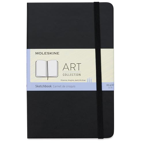 Moleskine Medium Size 11.5 x 18 cm Art Sketchbook, Sketchbook for Drawings, Paper Suitable for Pencils, Pastels, Fountain Pens and Markers, Hard Cover, Colour Black, 88 Pages von Moleskine