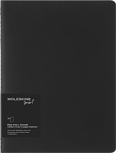 Moleskine Intelligentes Cahier-Journalset mit 2 Digitalen Cahiers mit Linierten Seiten, Kompatibel mit Pen +, Karteneinband, Extra Groß 19 x 25 cm, Schwarz, 120 Seiten von Moleskine