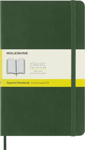 Moleskine Klassisches Notizbuch, Punktierter Notizblock mit weichem Einband und elastischem Verschluss, Großes Format 13 x 21 cm, Farbe Myrtegrün, 192 Seiten von Moleskine