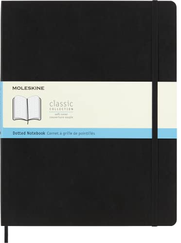 Moleskine - Klassisches Punktraster Notizbuch - Notizheft mit Softcover und elastischem Verschluss - Maße XXL 21,6 x 27,9 cm - Farbe Schwarz, 192 Seiten von Moleskine