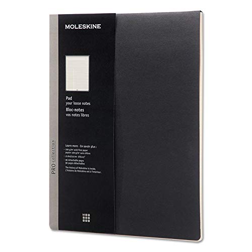 Moleskine Pro-/ Büro-Notizbuch (Notizblock für die Arbeit - Soft Cover, herausnehmbare Blätter, Briefgröße 21,6 x 27,9 cm, 96 Seiten) Schwarz von Moleskine