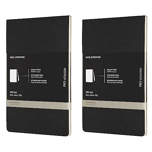 Moleskine Professioneller PROPAD3BK Block (Large/A5, Liniert, Kartoneinband) Schwarz (Packung mit 2) von Moleskine