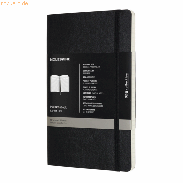 Moleskine Professionelles Notizbuch Large A5 Softcover 96 Blatt schwar von Moleskine