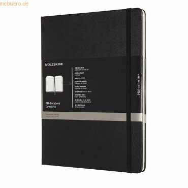 Moleskine Professionelles Notizbuch XL 19x25cm Hardcover 96 Blatt schw von Moleskine