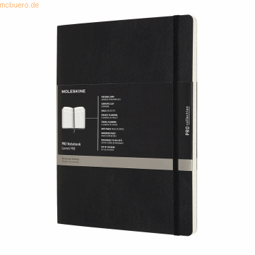 Moleskine Professionelles Notizbuch XL 19x25cm Softcover 96 Blatt schw von Moleskine