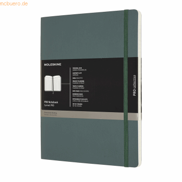 Moleskine Professionelles Notizbuch XL 19x25cm Softcover 96 Blatt wald von Moleskine