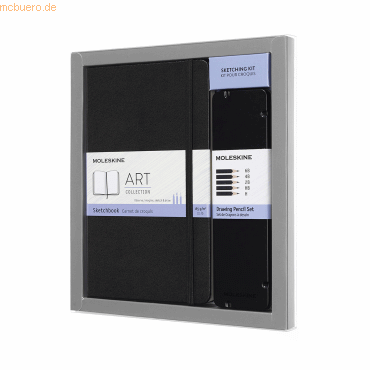 Moleskine Skizzenbuch-Set Large A5 52 Blatt Hardcover schwarz + Zeiche von Moleskine