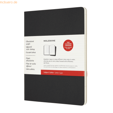 Moleskine Studien-Notizheft Cahier XL 19x25cm liniert 80 Blatt VE=2 St von Moleskine