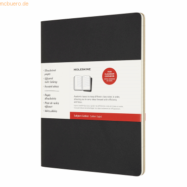 Moleskine Studien-Notizheft Cahier XXL 21,59x27,94cm liniert 80 Blatt von Moleskine