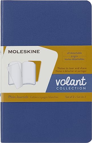 Moleskine Volant Notizhefte (blanko, Soft Cover, Pocket/A6) 2er-Set Vergissmeinnicht Blau, Bernsteingelb von Moleskine