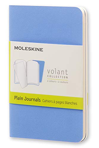 Moleskine Volant Notizhefte (blanko, X-Small, Weicher Einband) 2er-Set Puderblau/königsblau von Moleskine