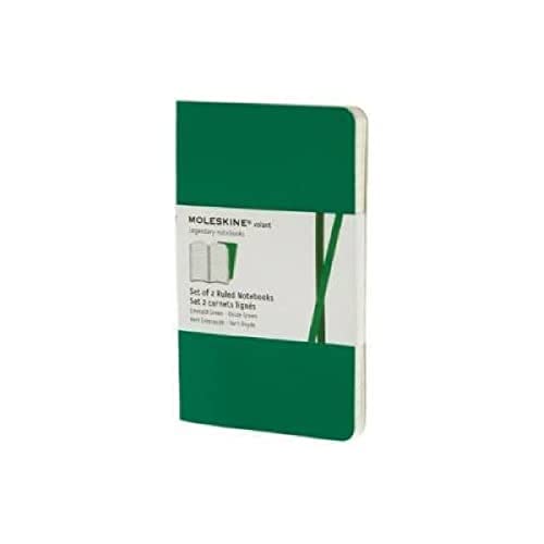 Moleskine Volant Notizhefte (liniert, Large, Weicher Einband) 2er-Set smaragdgrün/oxyd-grün von Moleskine