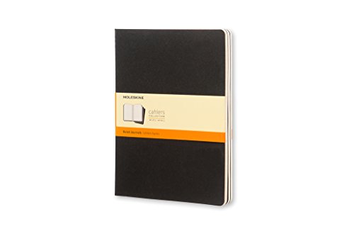 Notizheft Cahier in schwarz 19x25 cm 3 liniert 70g m² sw von Moleskine